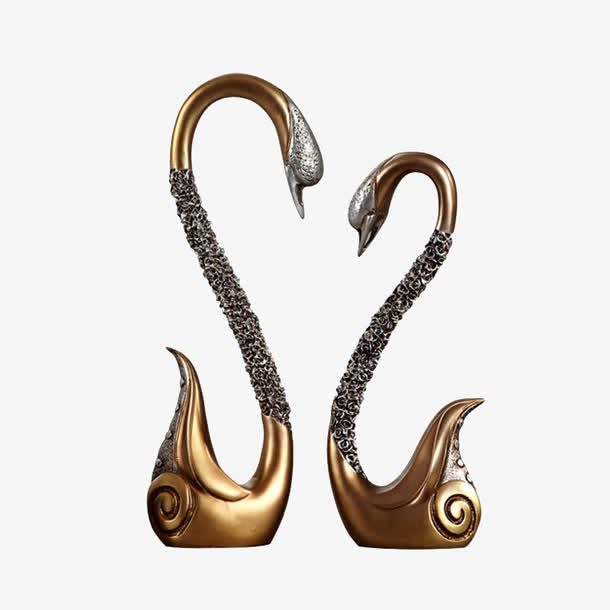 新婚庆情侣天鹅摆件免抠