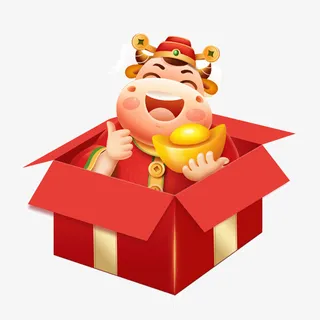 牛年财神爷透明图免抠