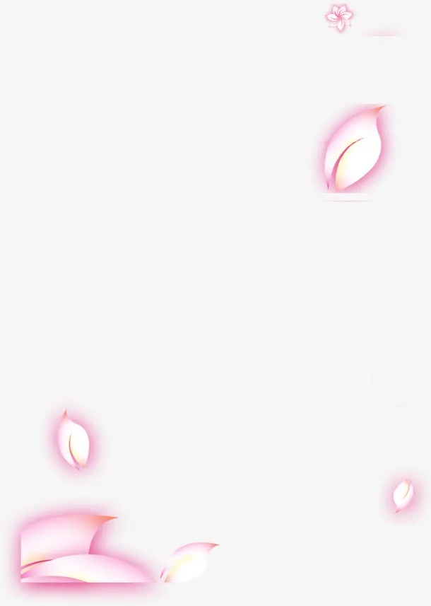 粉色手绘美丽树叶花朵招聘海报免抠