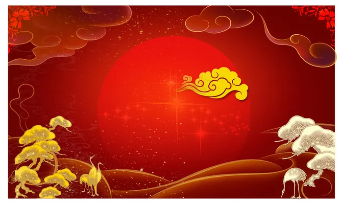 红色中国风海报背景高清
