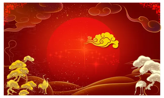 红色中国风海报背景高清