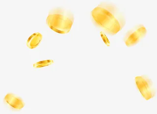 金色飞扬钱币免抠