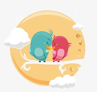 矢量恋爱的小鸟免抠