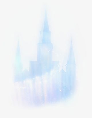 蓝色梦幻云彩里的城堡免抠