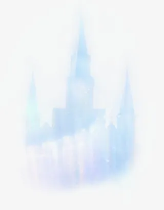 蓝色梦幻云彩里的城堡免抠