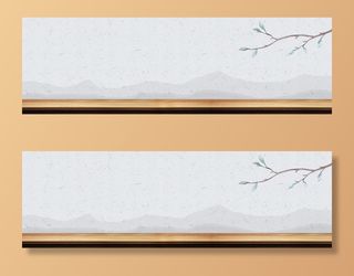 古风水墨水彩banner背景高清