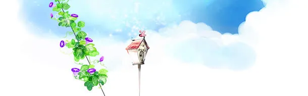 梦幻清新手绘卡通背景