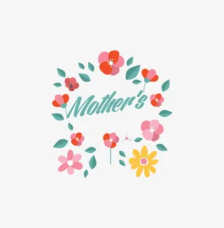 母亲节贺卡封面装饰免抠