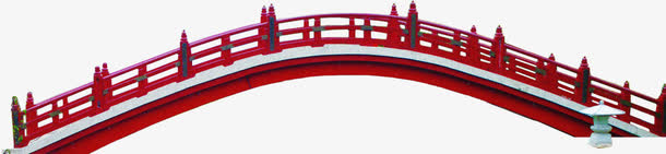 红色拱桥图片免抠