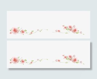 粉红鲜花分割线免抠