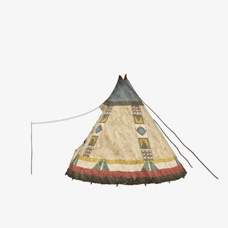 手绘圆锥形蒙古帐篷素材免抠