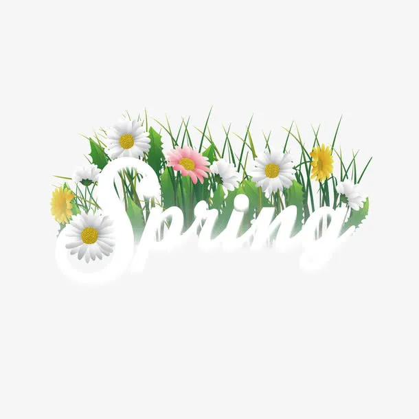 卡通清新春天花spring免抠