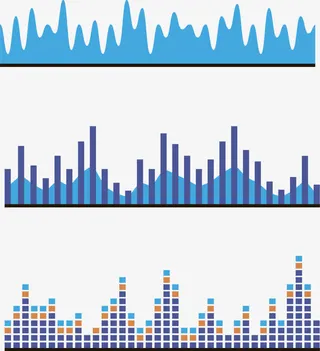蓝色声频声波免抠