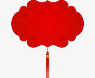 红色春季中国结挂饰免抠