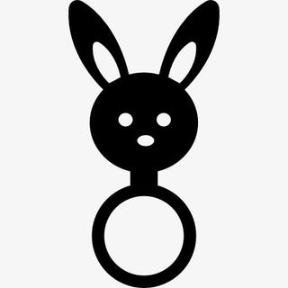 婴儿摇铃和兔子头形状图标免抠