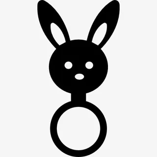婴儿摇铃和兔子头形状图标免抠