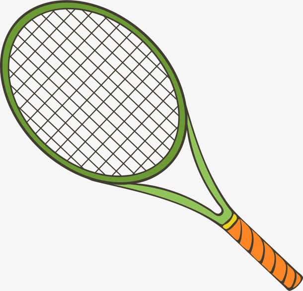 卡通绿色球拍免抠