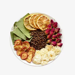 产品实物花茶玫瑰荷叶茶免抠