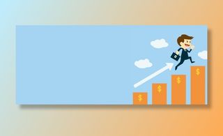 金融卡通人物箭头背景banner免抠