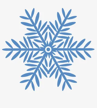 手绘深蓝色六角雪花图案免抠