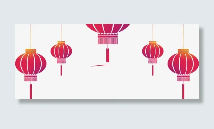 红色卡通手绘艺术圆形灯笼免抠