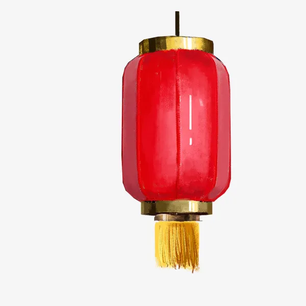 水彩手绘灯笼装饰免抠