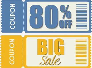 代金劵优惠卡设计矢量素材免抠