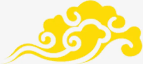 黄色可爱手绘云朵免抠