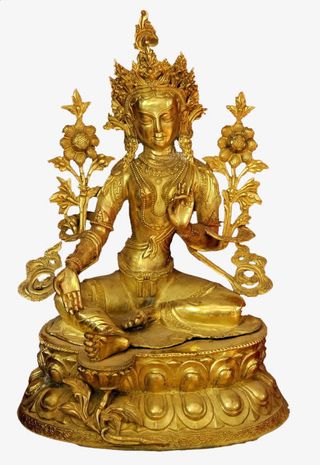 矢量藏族鎏金佛像免抠