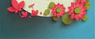 小清新立体卡通莲花背景高清