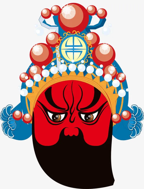 脸谱中国风式构图免抠