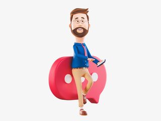 C4D胡子男对话气泡3D免抠