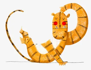 练瑜伽的小老虎免抠