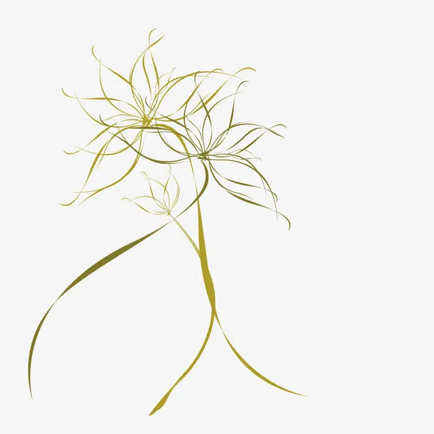 金色的荷花剪影壁画免抠