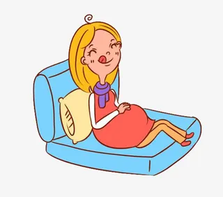 孕妇带着好吃表情微笑免抠