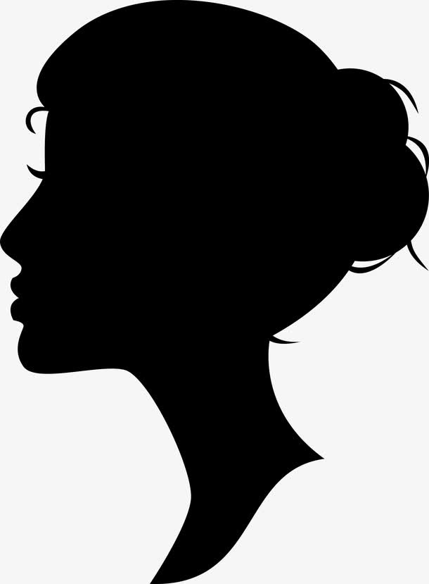 卡通女人头部剪影图免抠