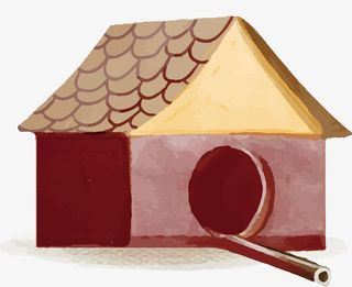 水彩画可爱的动物和春天免抠