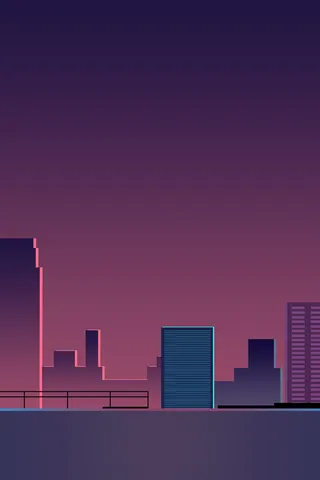 城市夜晚卡通插画海报背景素材高清