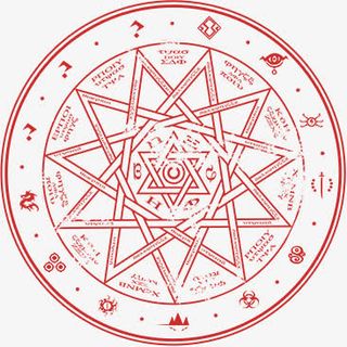 红色卡通魔法阵海报背景