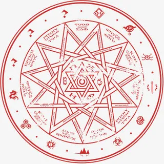 红色卡通魔法阵海报背景