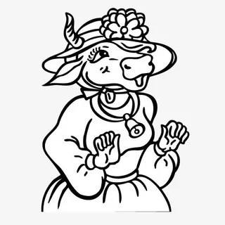 手绘 动物 牛 卡通 礼帽免抠