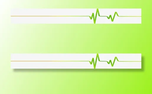 绿色卡通心电图医疗免抠