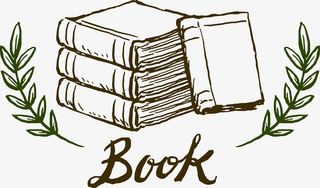 手绘重叠的书本免抠