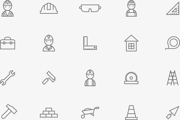 建筑工程工具免抠