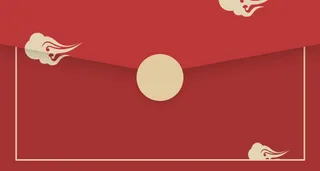 祥云红色信封免抠