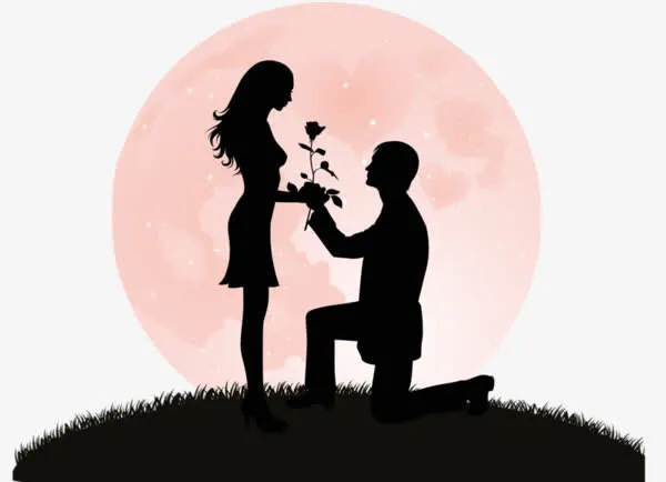 合成创意效果情侣结婚玫瑰花免抠