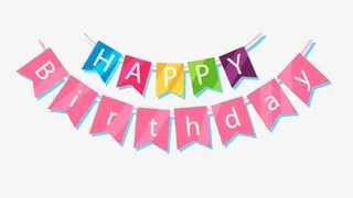 生日快乐条幅矢量图免抠