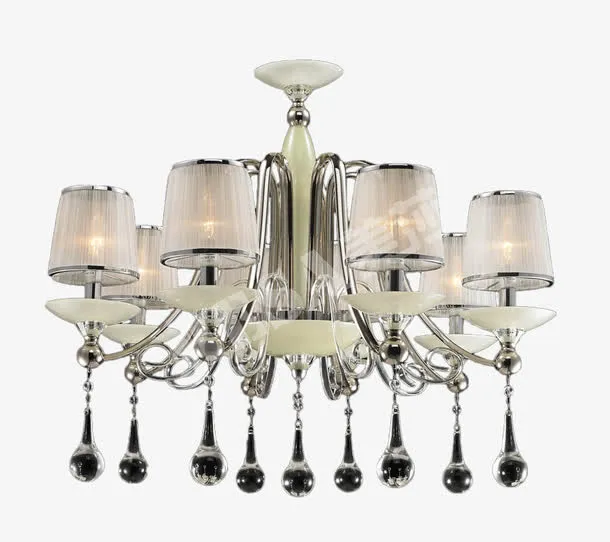 美莎布艺灯罩水晶灯十头免抠