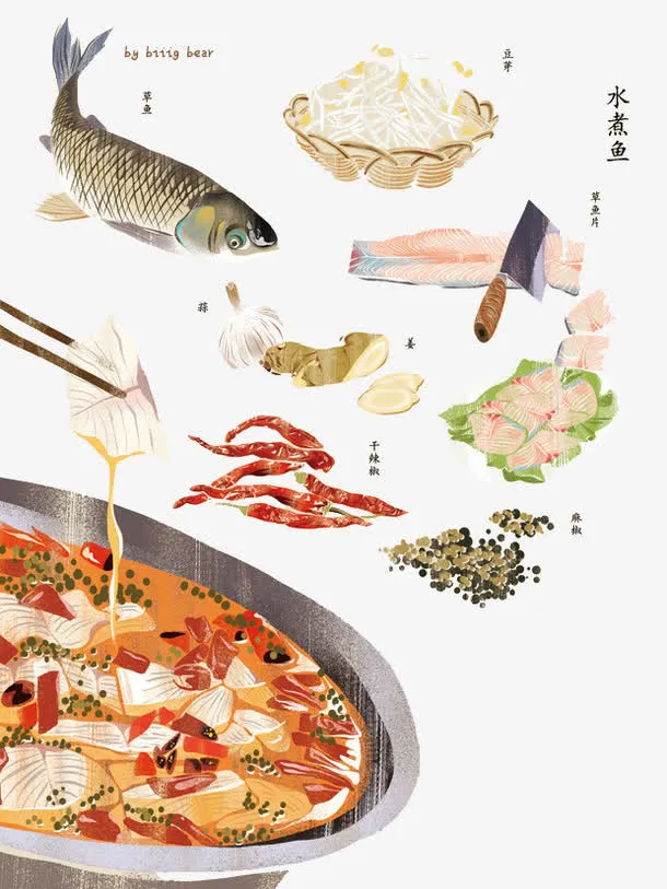 水煮鱼免抠