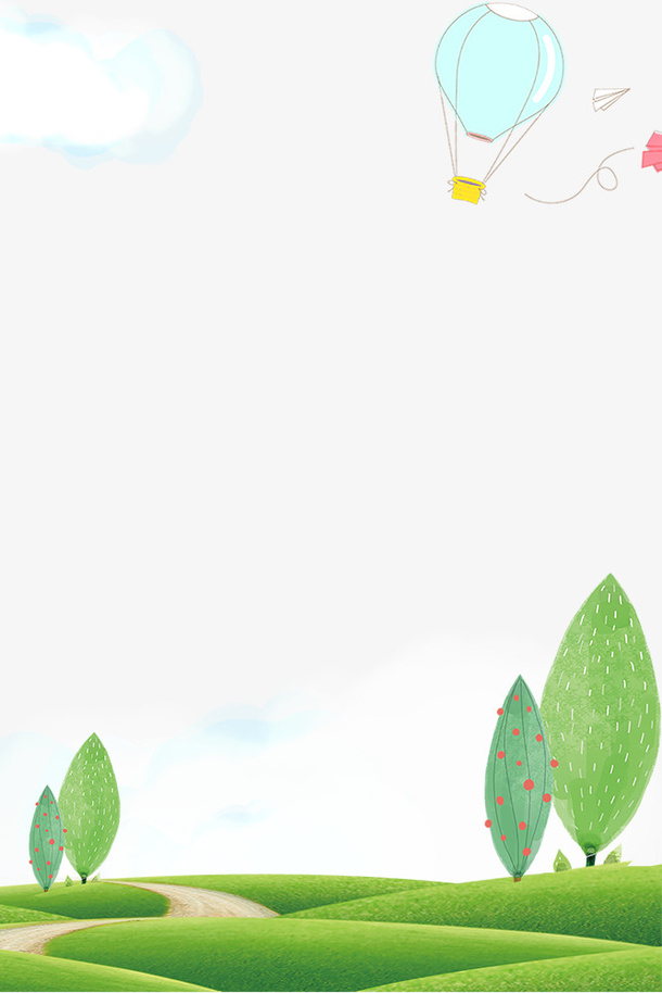二十四节气之春分大自然绿意边框免抠手绘/卡通卡通元素